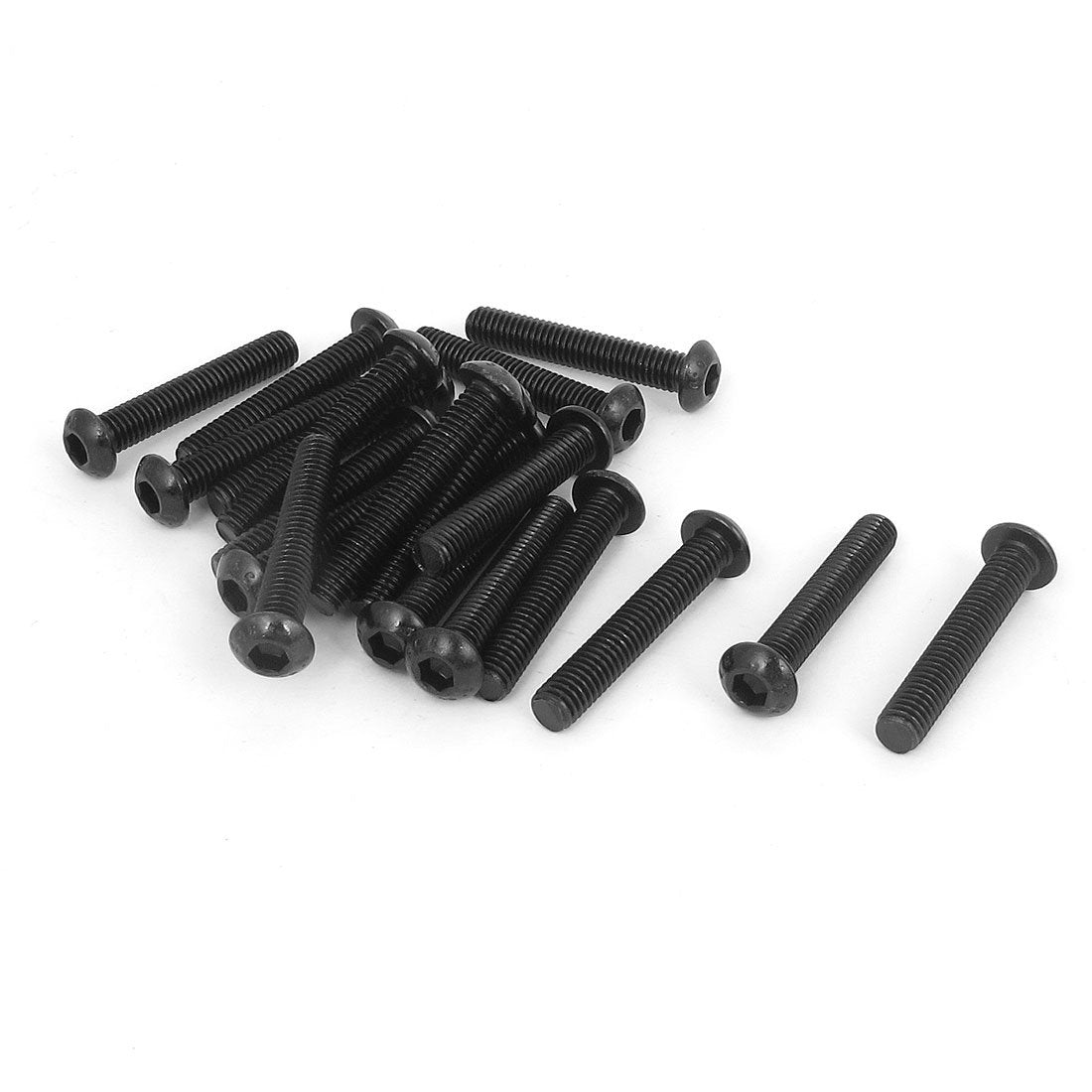 a15092400ux0159 M6 x 35mm Alloy Steel Hex Socket Button Head Screws Black (Pack of 20)