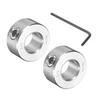 2 Pcs Set Screw Shaft Collar 3/8"Bore, 304 Stainless Steel Shaft Collars, 3/4"OD, 3/8"Thickness, Axle Collar Clamp with a Hex Wrench