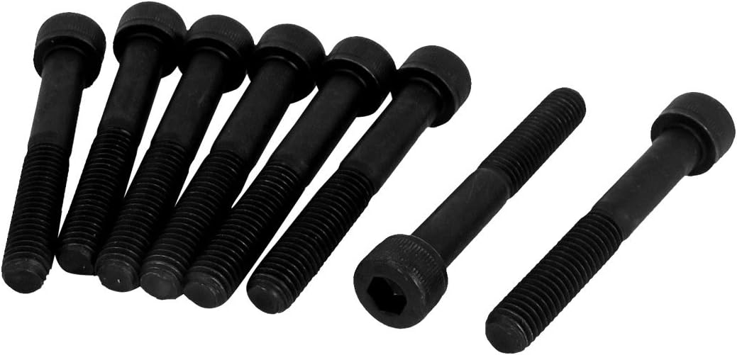 M8 x 55mm 12.9 Alloy Steel Hex Socket Head Cap Screws Bolts Black 8pcs