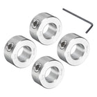 4 Pcs Set Screw Shaft Collar 3/8""Bore, 304 Stainless Steel Shaft Collars, 3/4""OD, 3/8""Thickness, Axle Collar Clamp with a Hex Wrench, Silver Tone
