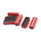 a14061400ux0013 Double Row 20 Pin 10 Positions 2.54 mm Pitch Dip Switches, Red