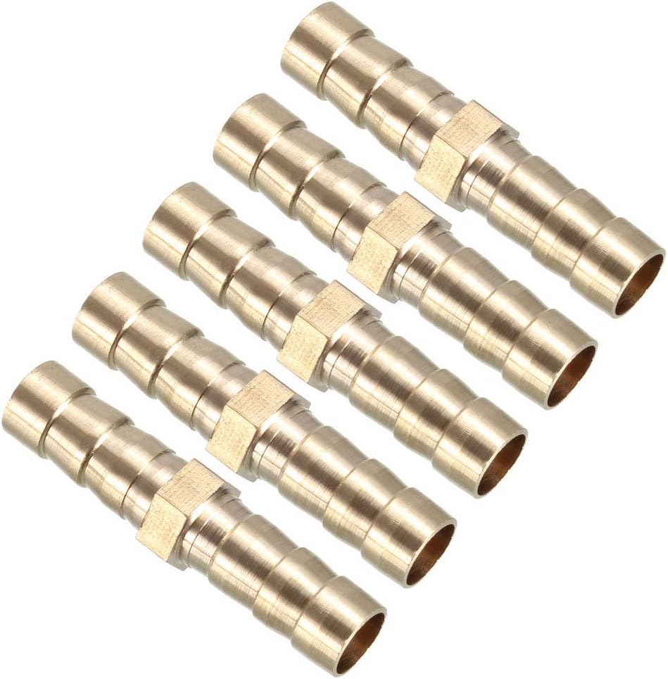 8mm Brass Barb Hose Fitting Straight Connector Coupler 5pcs