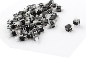 50pcs 6 Pins Locking Tactile White Push Button Switches 10x5.8x5.8mm