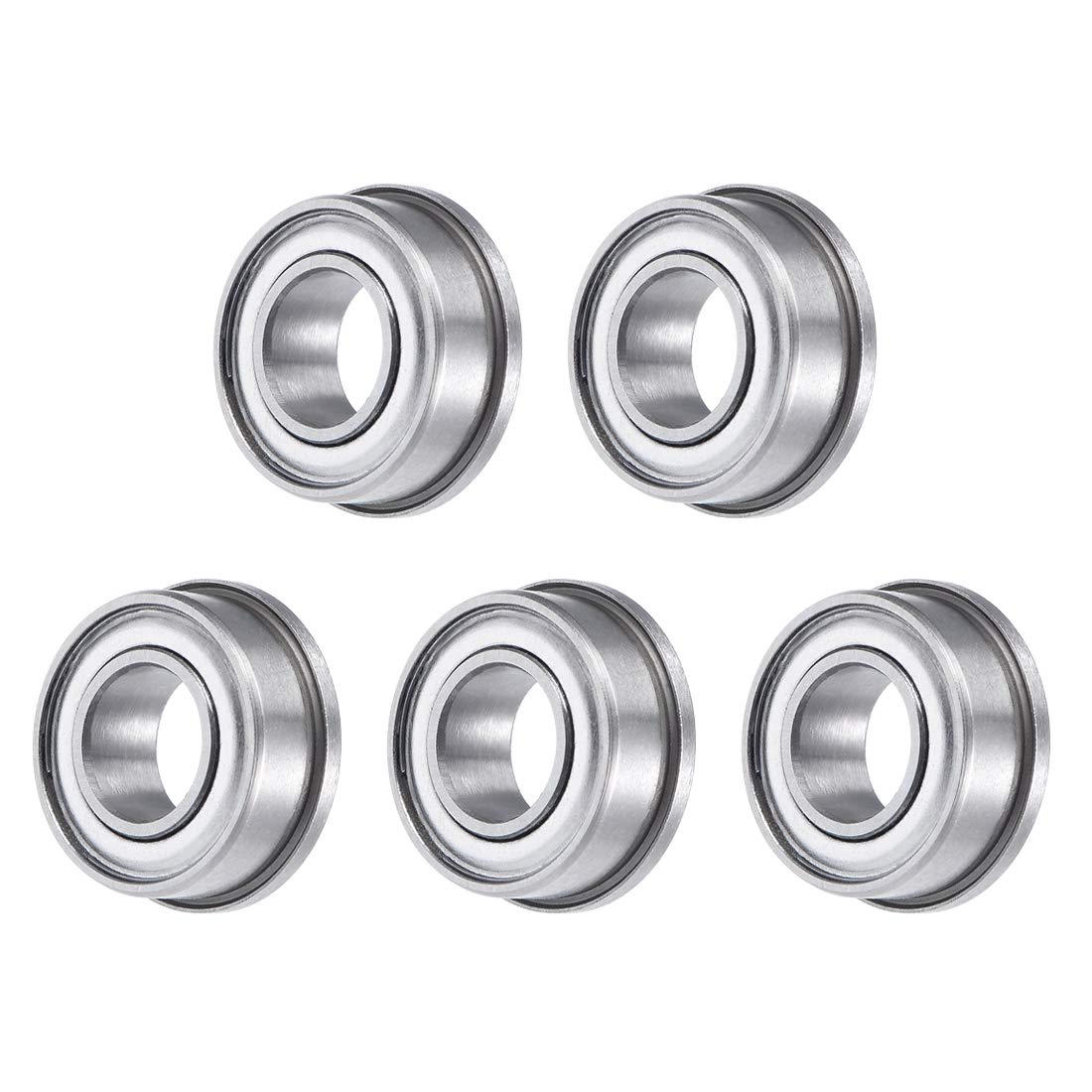 FR188ZZ Flange Ball Bearing 1/4"x1/2"x3/16" Double Shielded GCr15 Bearings 5pcs