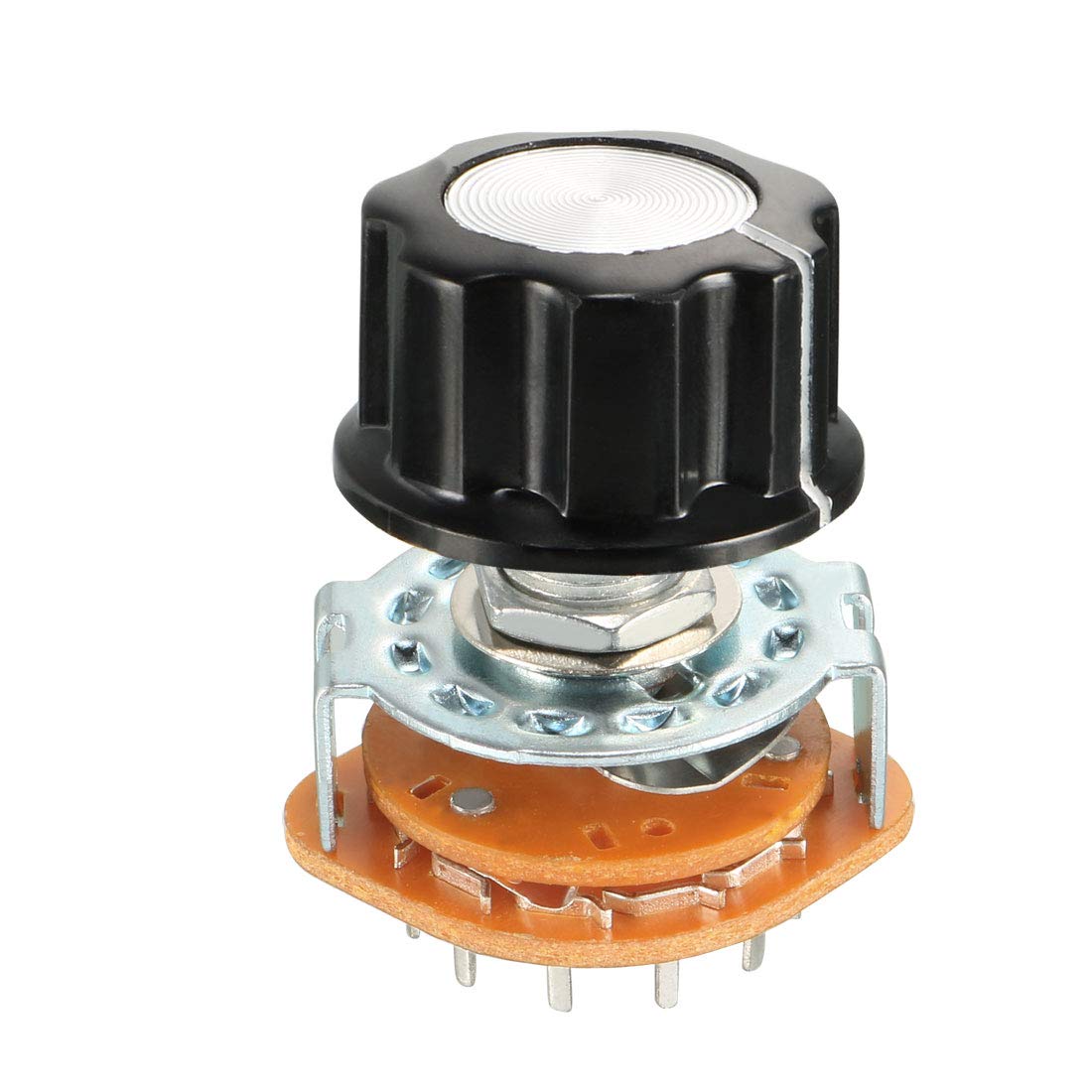 3P4T 3 Pole 4 Position Selectable Single Deck Band Channel Rotary Switch Selector with plastic knob