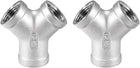 Stainless Steel 304 Cast Pipe Fitting 1/2 BSPT Female Class 150 Y Shaped Connector Coupler 2pcs