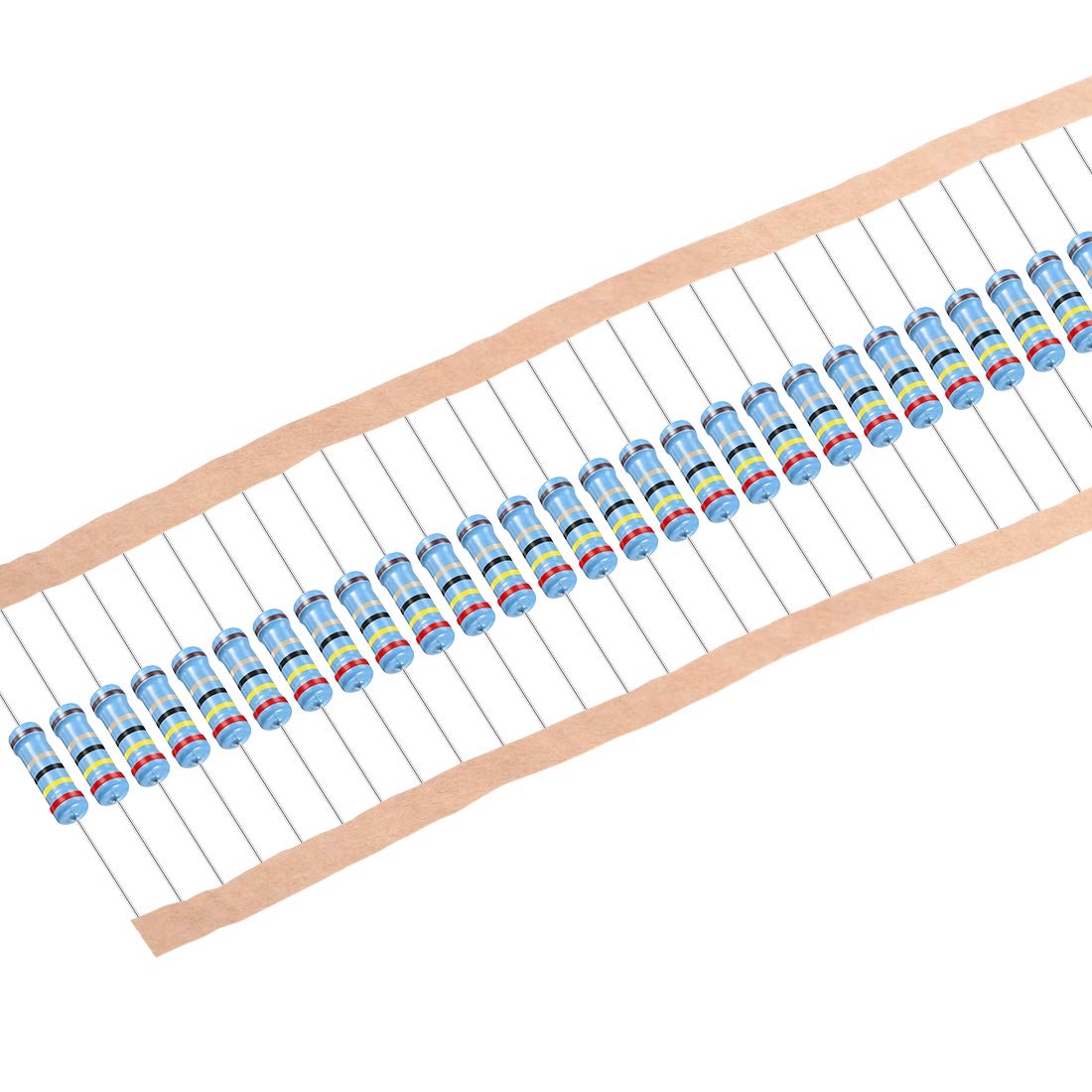 30Pcs 24 Ohm Resistor, 2W 1% Tolerance Metal Film Resistors, Lead, 5 Bands for DIY Electronic Projects and Experiments