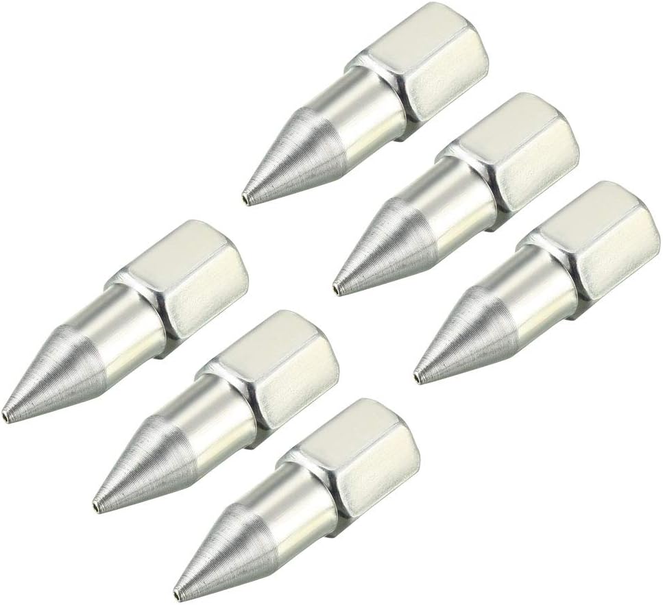 1/8" NPT Grease Fitting Standard Grease Sharp Type Nozzle Zinc Plated Silver Tone, 6pcs