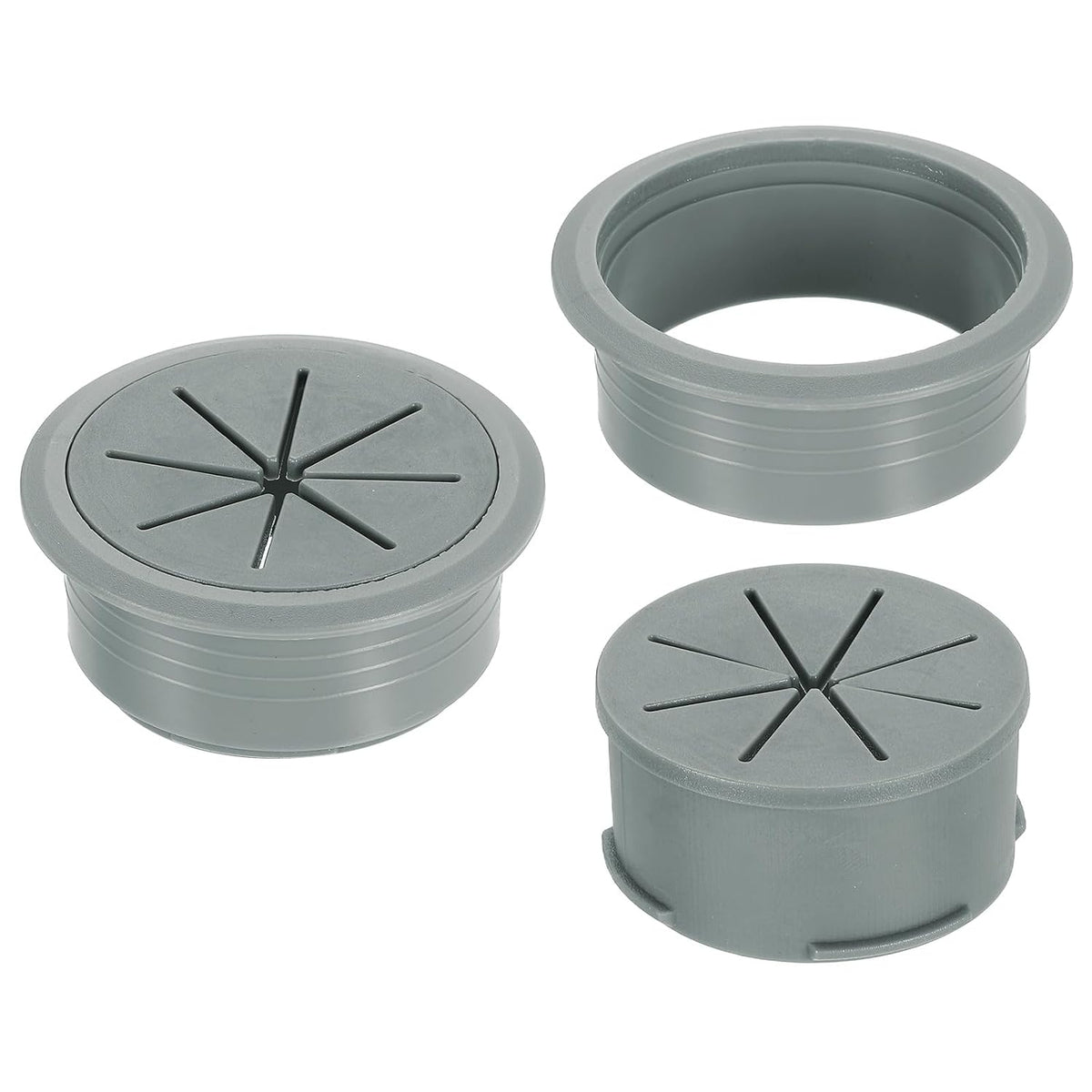 2 Pcs Desk Grommet, Fit 53mm/2.09" Plastic Cable Hole Cover Bulk Top Hat Grommet Desk Hole Cover for Cables Home Office, Dark Gray