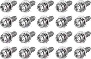 M3 x 12mm 304 Stainless Steel Phillips Pan Head Machine Screws Bolts Combine with Spring Washer and Plain Washers 20pcs