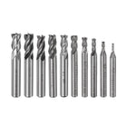 Carbide End Mills Sets 4-Flute 2mm 3mm 4mm 5mm 6mm 7mm 8mm 9mm 10mm 12mm High-Speed Steel CNC Milling Cutter Bits Tool for Aluminum Steel Cutting Metalworking