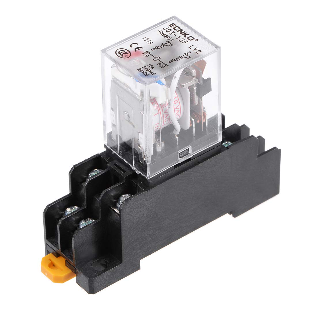 Electromagnetic Power Relay, JQX-13F AC110V Coil DPDT 8Pins Red Light Electromagnetic Power Relay + Socket