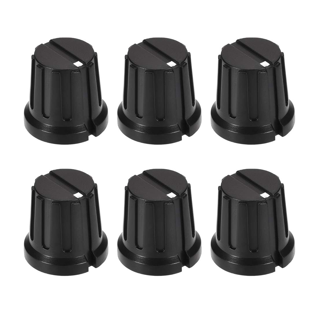 6pcs Volume Control Knobs with Screw Amplifier Replacement Knob Black Potentiometer Knobs