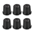 6pcs Volume Control Knobs with Screw Amplifier Replacement Knob Black Potentiometer Knobs