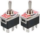 2 Pcs Black AC 250V/10A 125V/15A DPDT 3 Position ON/Off/ON 6 Pins Toggle Switch