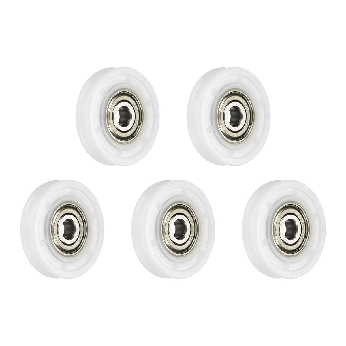 5 Pcs U Type Groove Nylon Plastic Guide Bearing 6x33x7mm, U Type Pulley Roller Wheel Bearing Roller Wheels, (White)