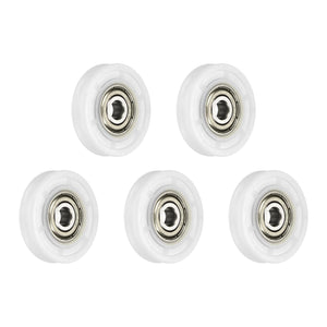 5 Pcs U Type Groove Nylon Plastic Guide Bearing 6x33x7mm, U Type Pulley Roller Wheel Bearing Roller Wheels, (White)