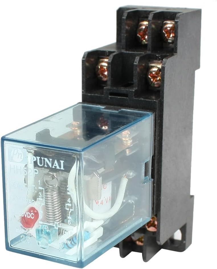 HH52P AC 24V Coil DPDT 8 Pins Electromagnetic Power Relay w DYF08A Base