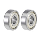 629ZZ Deep Groove Ball Bearings Z2, 9mm x 26mm x 8mm Double Shielded Carbon Steel 2pcs