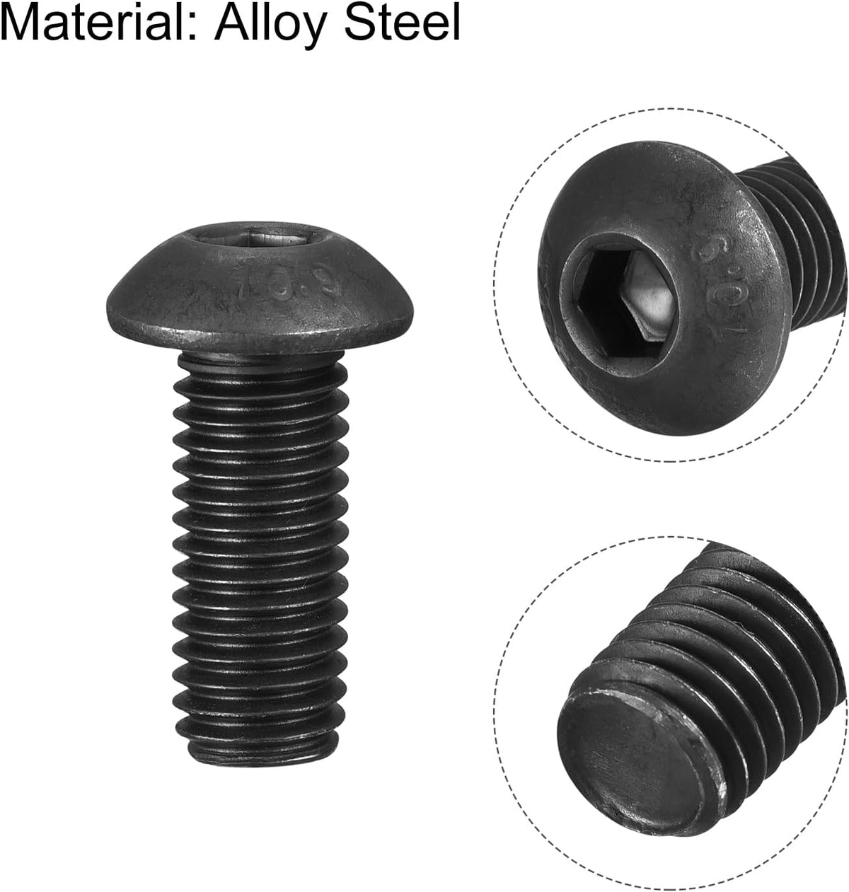 M10x16mm Hex Socket Button Head Cap Bolts Screws Alloy Steel 15 stuks
