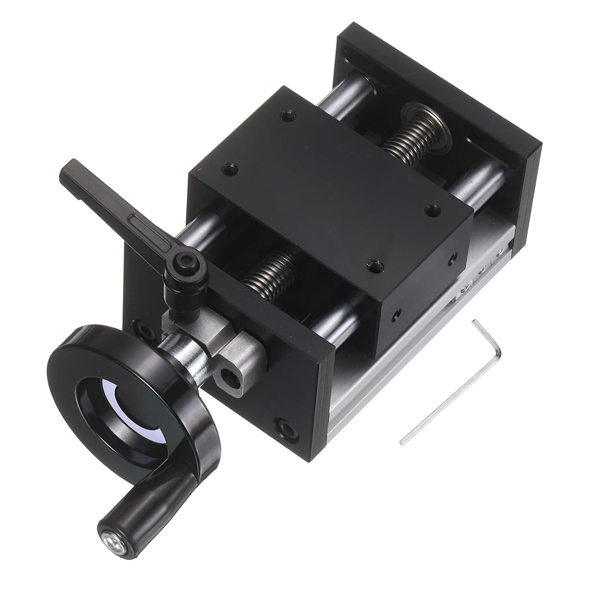 100mm Effective Stroke Length Manual Sliding Table, Double Optical Axis Slide Rail, Acme Thread TR12X5, 12mm Diameter 4mm Pitch, 1 Start, Moved 4mm/Cycle, for CNC Machine