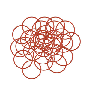 Silicone O-Ring, 20mm OD, 18mm ID, 1mm Width, VMQ Seal Rings Gasket, Red, Pack of 30
