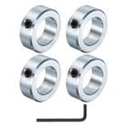 4pcs Set Screw Shaft Collars 1-1/4" Bore Zinc Plated Steel Shaft Collars, 2" OD, 11/16" Width Axle Collar Clamp with Hex Wrench