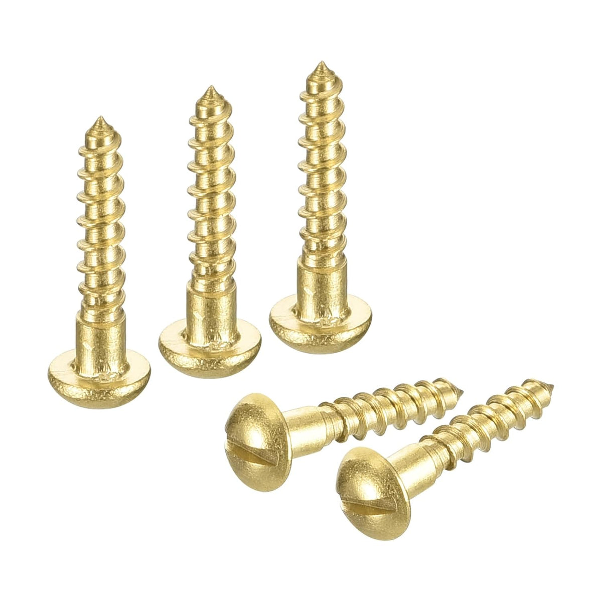 Wood Screws M1.6 x 8mm Slotted Round Head Brass Self-Tapping Screw Woodworking Screw 40 Pcs