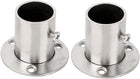 304 Stainless Steel Clothes Closet Rod Bracket Flange Lever Support Holder Hanger Pole 0.8 Inch Dia 2pcs