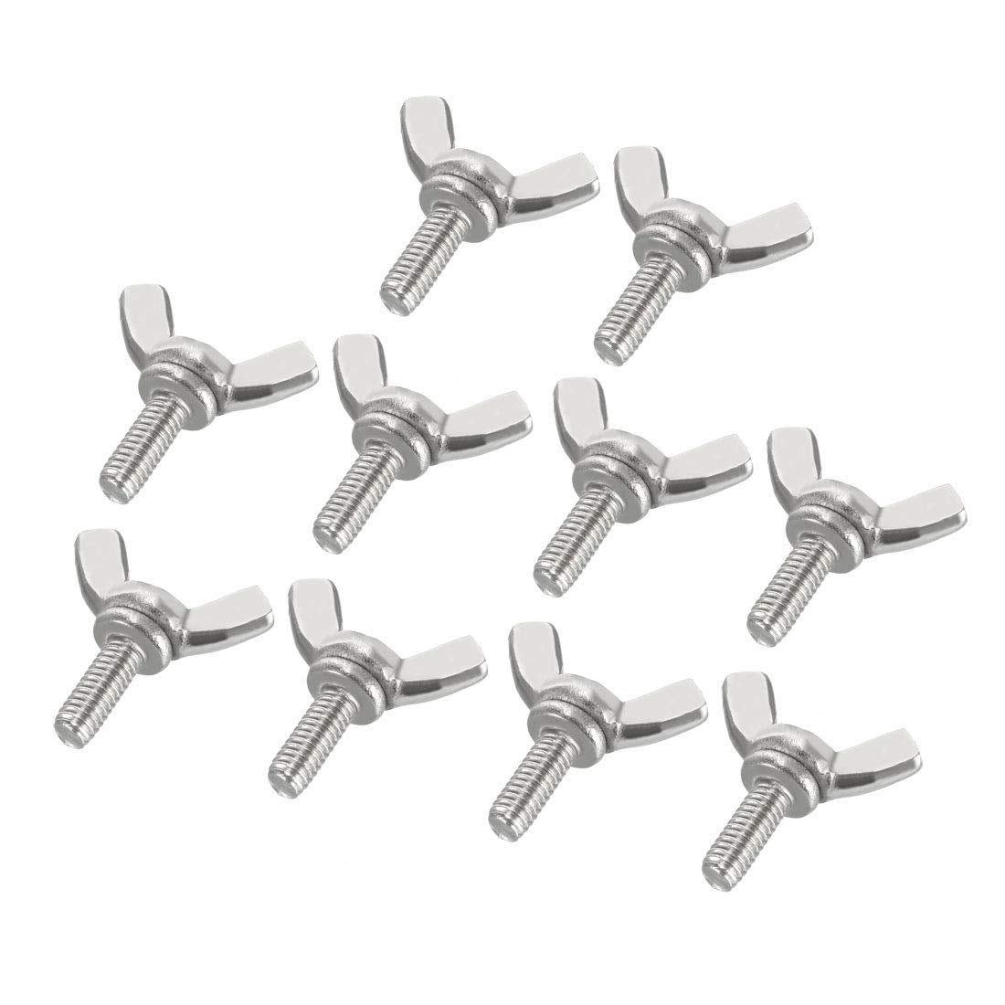 Wingbolt Butterfly Wing Thumb Hand Screws Bolts M4x10mm 0.7mm Pitch Carbon Steel 10pcs