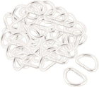 LinkMejor Metal Handbag D Shaped Strap Belt Loop Ring Buckle Fastener 50 Pcs Silver Tone