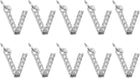 LinkMejor Rhinestone Letter Charm, 10pcs Crystal Zirconia Copper Alphabet V Pendants Slider Letter Charm for Wristbands Bracelets Necklace Jewelry Earring DIY Craft, Silver
