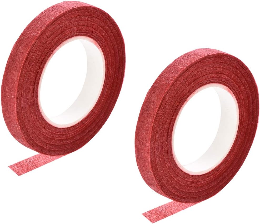 LinkMejor 2 Roll 1/2-inch Wide 30Yard Red Floral Tape Flower Adhesives Floral Arrangement Kits