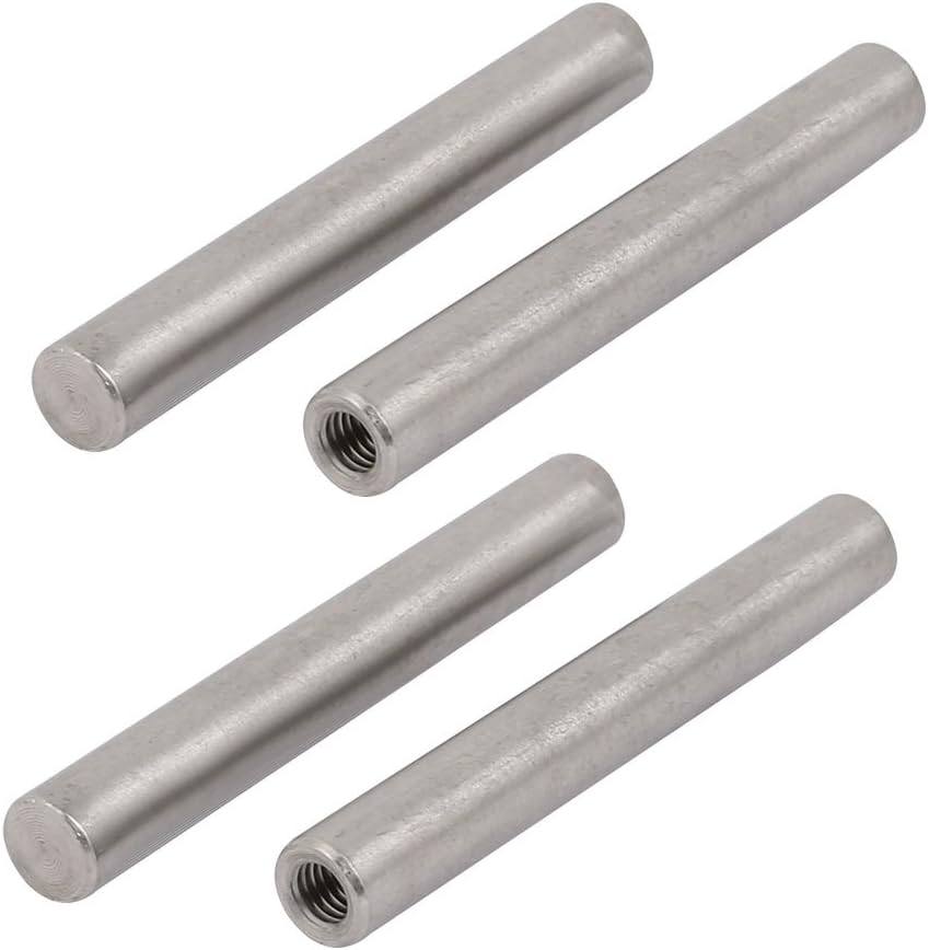 304 Stainless Steel M5 Female Thread 8mm x 60mm Cylindrical Dowel Pin 4pcs