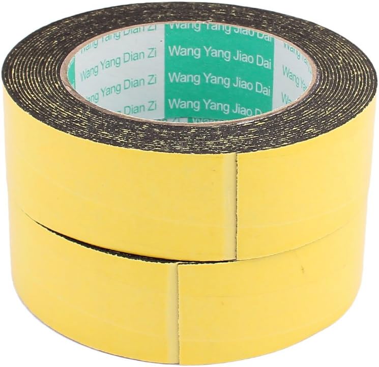 2Pcs 35mm x 1mm Single Sided Self Adhesive Shockproof Sponge Foam Tape 5 Meters Length