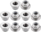 M5x0.8mm Hex Flange Nylon Insert Lock Nuts, Stainless Steel 304, 10 Pcs