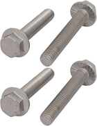 4Pcs M10 x 60mm Thread 304 Stainless Steel Hex Serrated Head Flange Screw Bolt