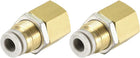 6mm Tube to 1/4PT Female Thread Bulkhead Push to Connect Fitting Copper 2Pcs