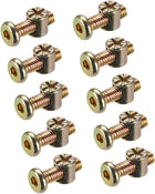 M6 x 15mm Furniture Bolts Nut Set Hex Socket Screw with Barrel Nuts Phillips-Slotted Zinc Plated 10 Sets