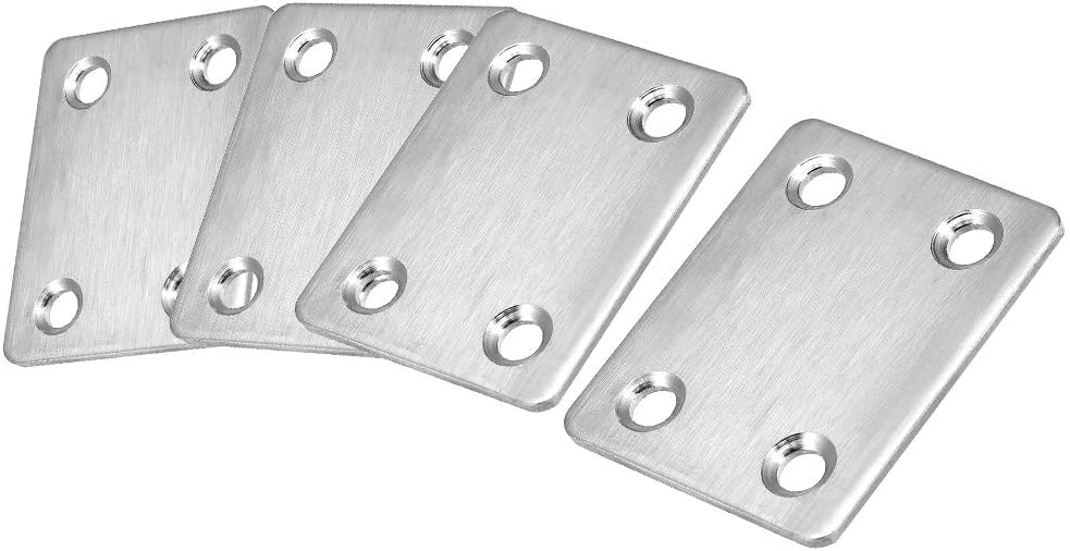 Repair Plate, 47mm x 38mm, Flat Fixing Mending Bracket Connector, 4 Pcs