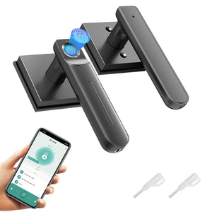 LinkMejor Blocco Porta a Dito, Maniglia di Porta Biometrica Smart con App