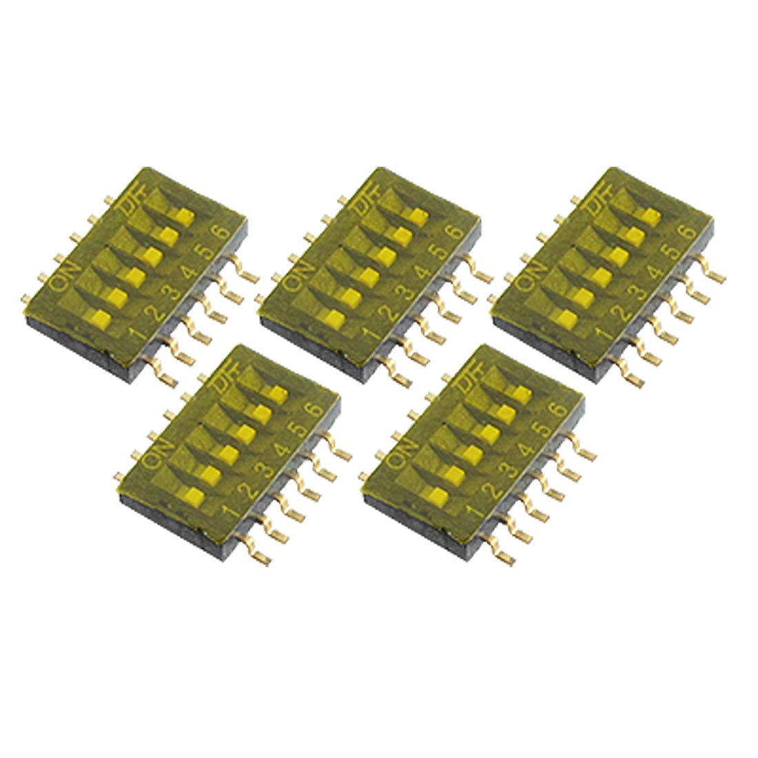 6P Half Pitch Dual Row Surface Mount Dip Switch 5 Pcs