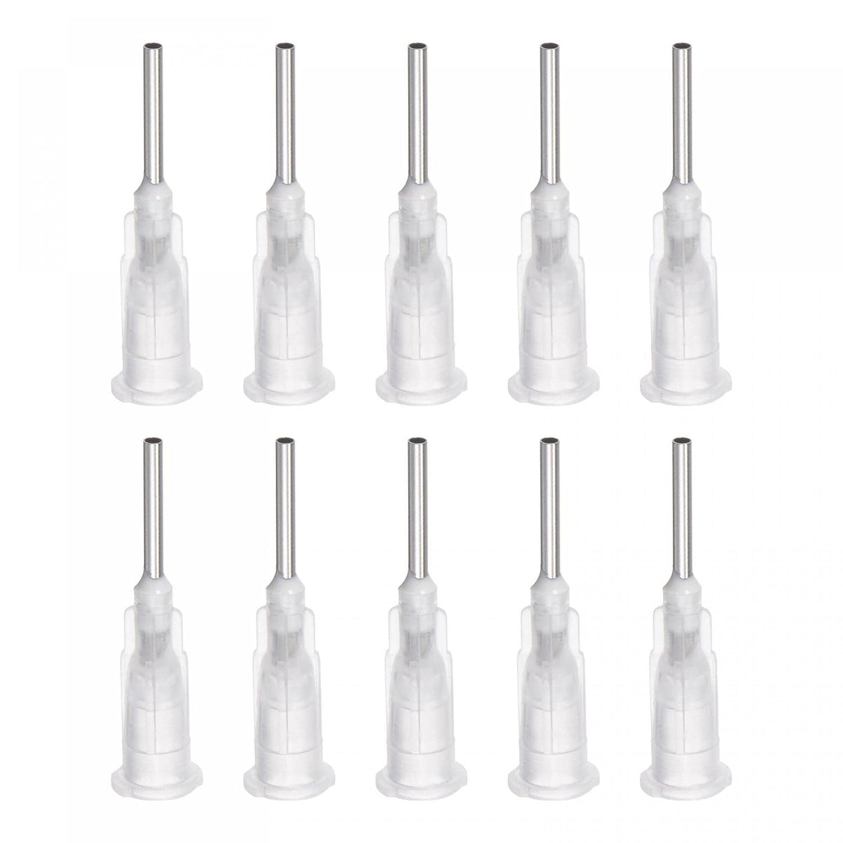 Industrial Blunt Tip Dispensing Needle with Luer Lock for Liquid Glue Gun, 16G 1/2", 10 Pcs (Transparent)