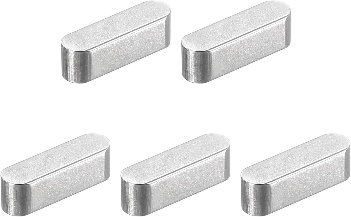 5Pcs Round Ended Feather Key, 6x6x20mm Stainless Steel Professional Parallel Drive Shaft Key Stock for Fasteners Mechanical Industry