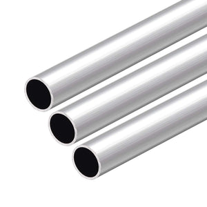 6063 Aluminum Round Tube, 300mm Length 20mm OD 17mm Inner Dia Seamless Aluminum Straight Tubing 3 Pcs