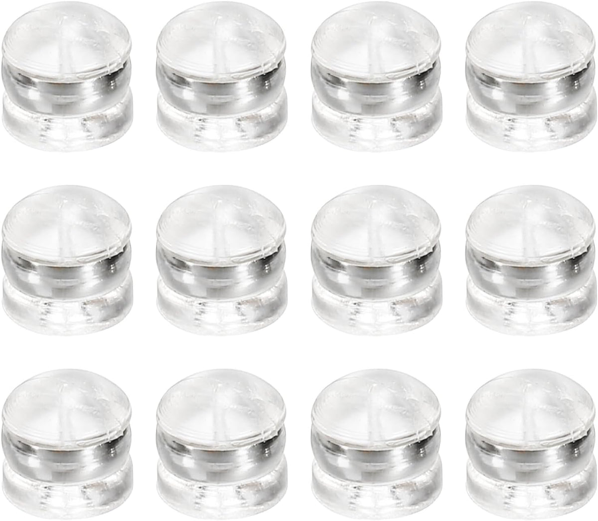 12Pcs Soft Silicone Earring Backs, 0.2" Rubber Ear Back Pads Clutch Stopper Earring Backing Replacements for Fish Hook Studs Hoops, White