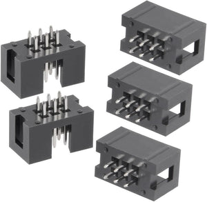 20Pcs 2.54mm 피치 2x3핀 더블 라인 스트레이트 박스 헤더 커넥터 PCB 보드 소켓