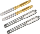 2pcs Metric Machine Tap M8 x 1.25mm Thread Tapping & 2pcs Spiral Point Threading Tap M6 x 1 3 Flutes High Speed Steel