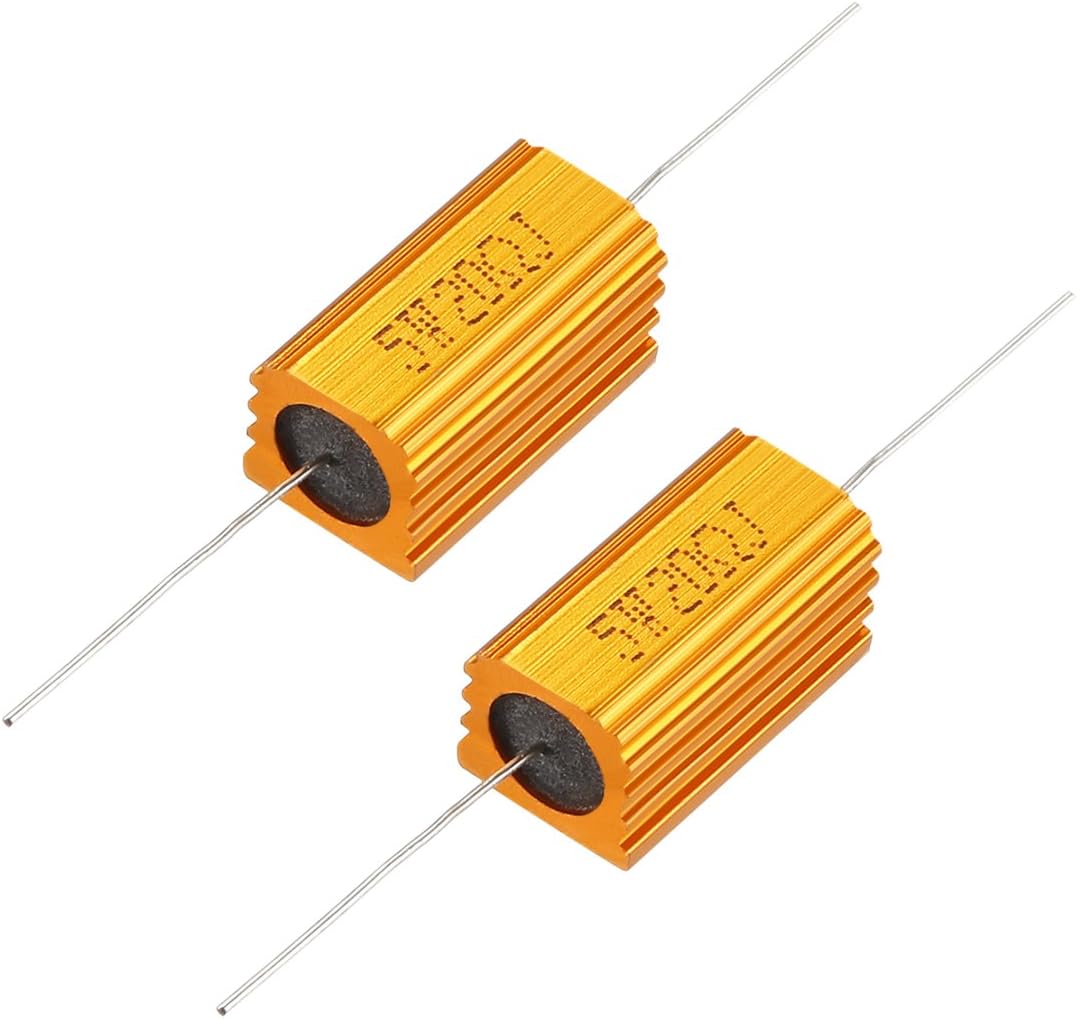 2 Pcs Aluminum Case Resistor 5W 20 Ohm Wirewound for LED Replacement Converter 5W20RJ