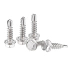 Hex Washer Head Self Drilling Screws, #8 x 5/8" 410 Stainless Steel Self Tapping Sheet Metal Screw 150pcs